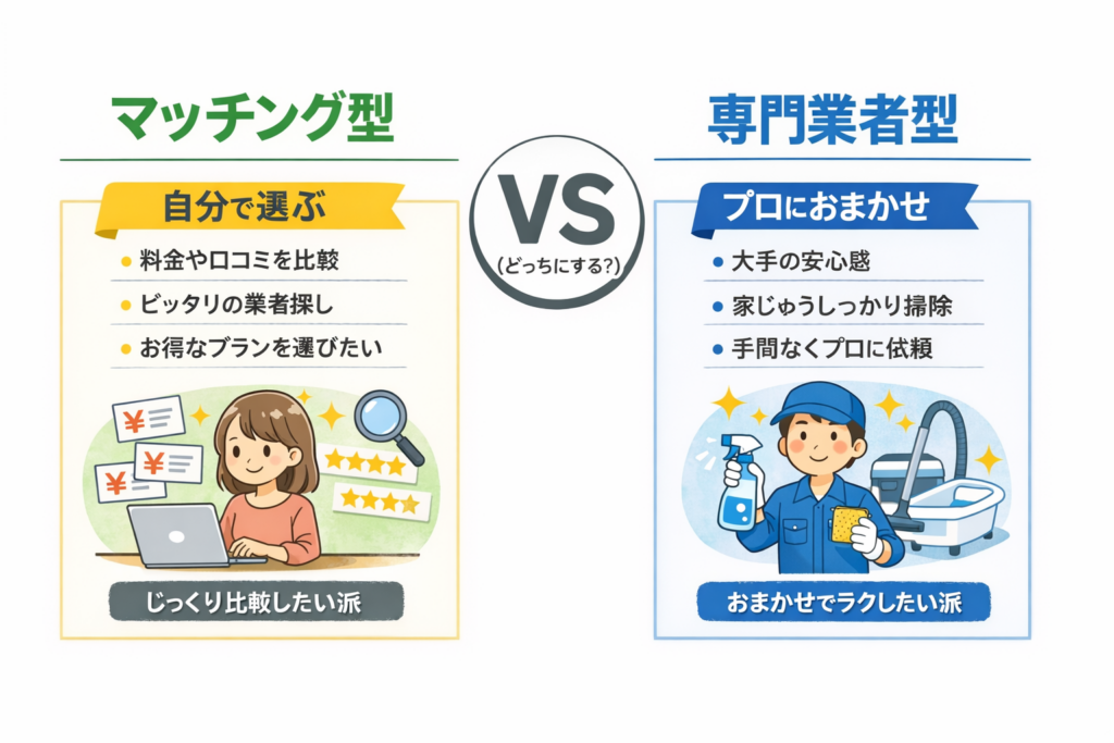 マッチング型か専門業者か