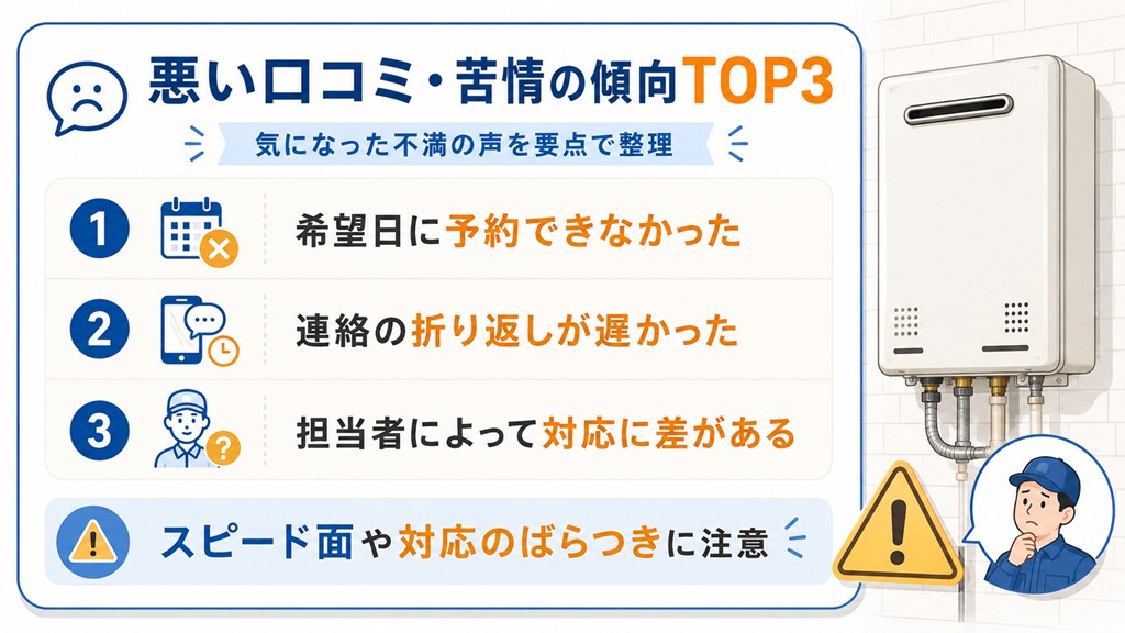 悪い口コミ・苦情の傾向TOP3