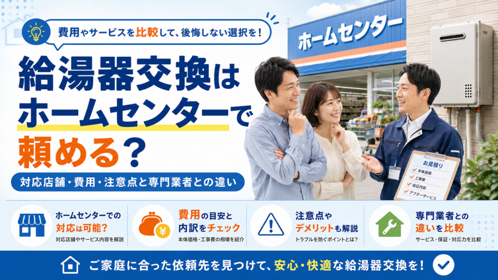 給湯器交換はホームセンターで頼める？