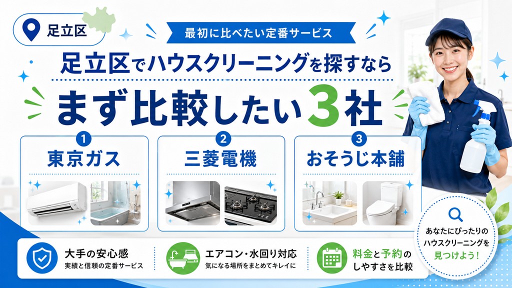 足立区でハウスクリーニングを探すならまず比較したい3社