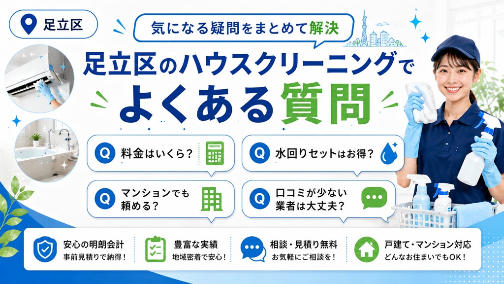 足立区のハウスクリーニングでよくある質問