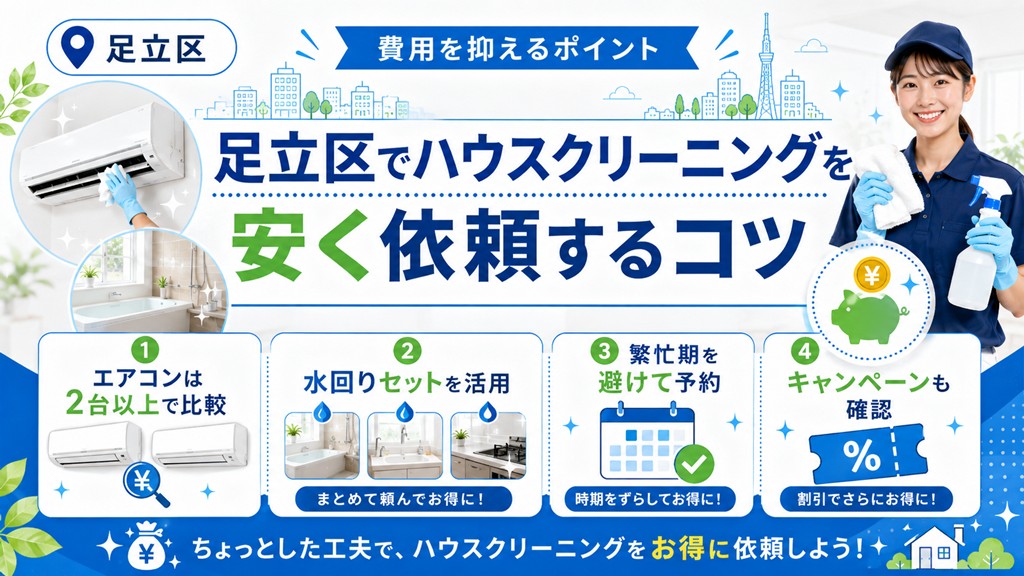 足立区でハウスクリーニングを安く依頼するコツ