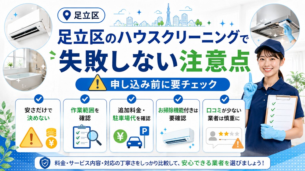 足立区のハウスクリーニングで失敗しない注意点