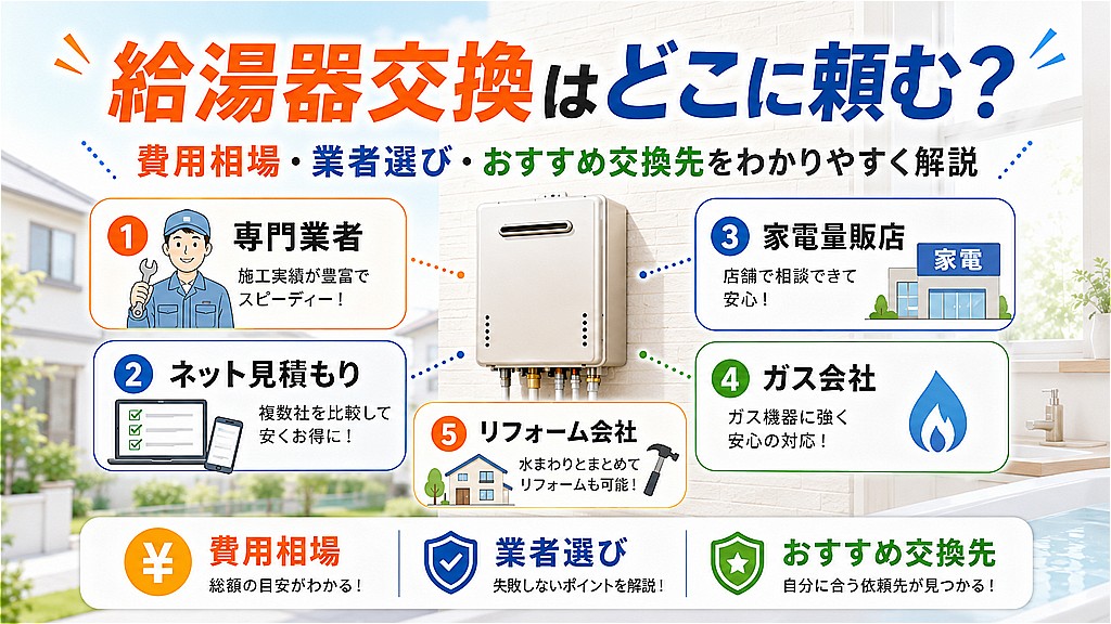 給湯器交換はどこに頼む?