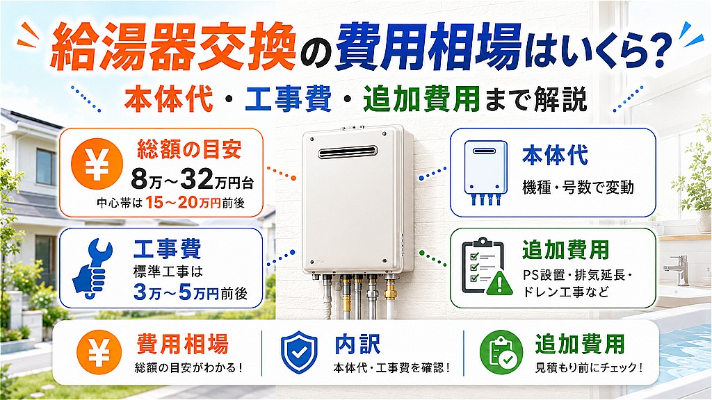 給湯器交換の費用相場はいくら？
